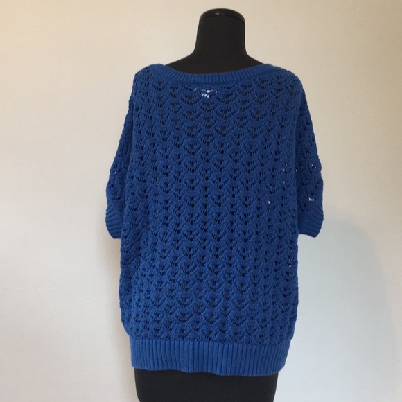 St. John’s Bay Crochet Short Sleeve Sweater Tee, XL - Picture 2 of 7